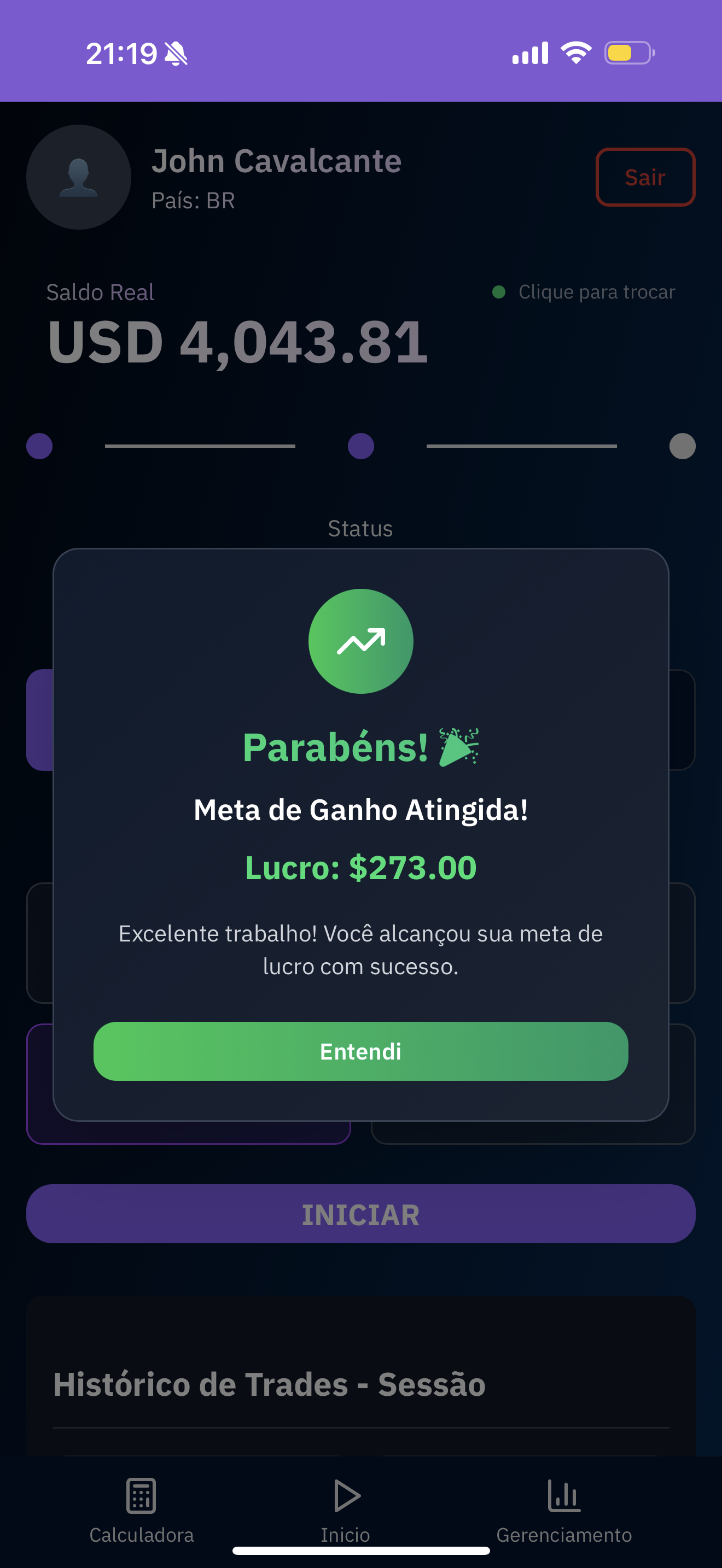 Trading App Interface